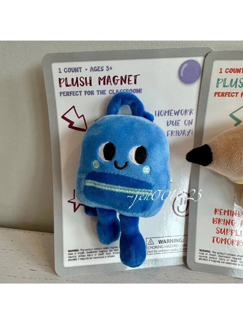 Target Bullseye Plush Magnets Classroom Decor Set of 3- Backpack, Pencil, Guitar